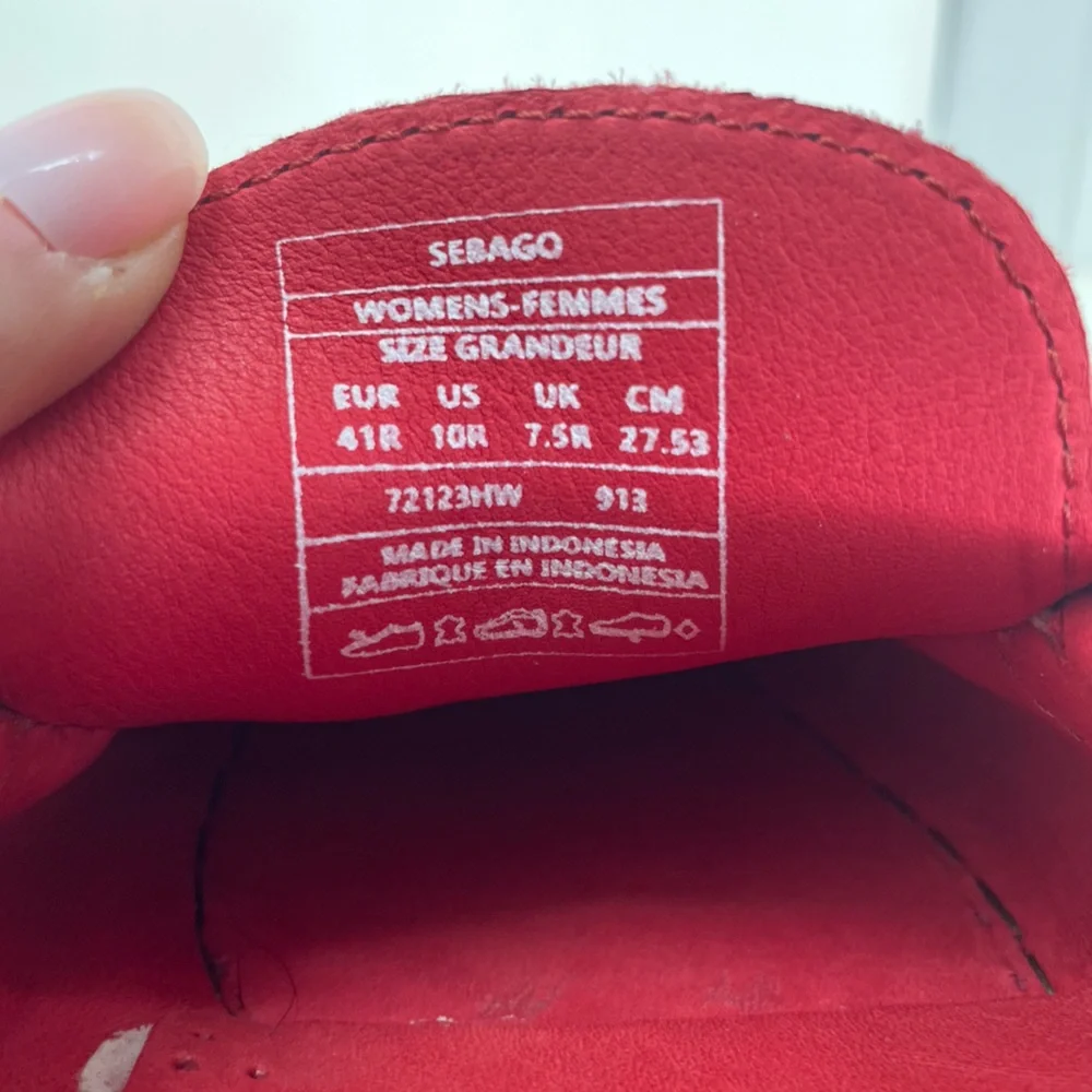 Sebago Shoes Women’s Red Suede Loafers Flats Slip On Size 10 - Picture 9 of 10